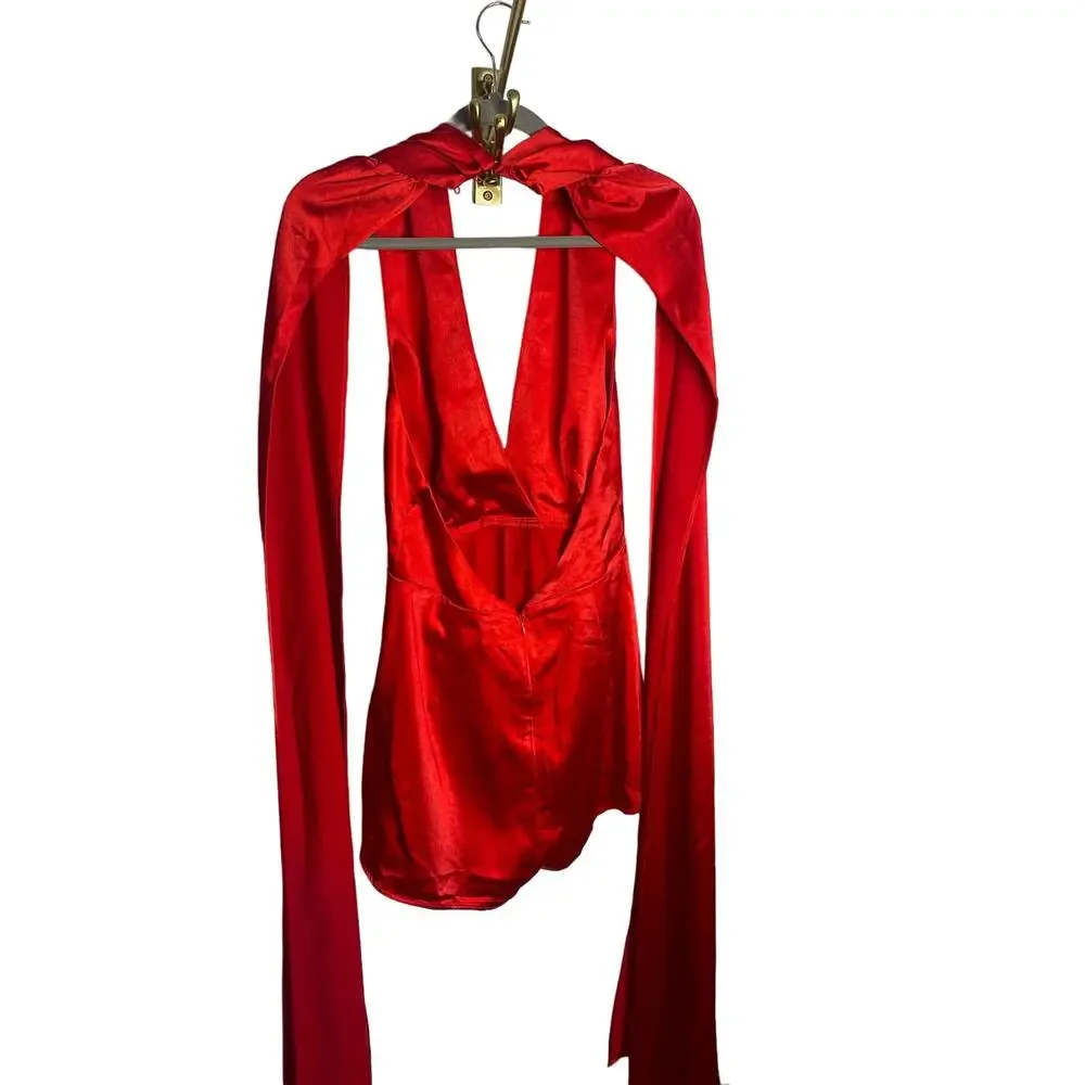 ELLIATT Isabella Playsuit Halter Neck Romper Silk Satin Party Cocktail S